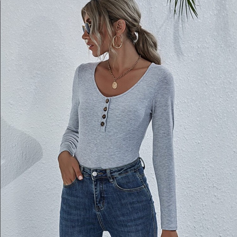 NEW SHEIN Grey Bodysuit